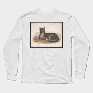 Cattus Domesticus. Vintage print edited for maximum sass. Long Sleeve T-Shirt